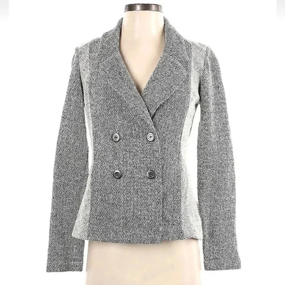 Anthropologie Saturday Sunday Milica Tweed Knit Jacket Gray Blazer Size XS - Picture 3 of 10